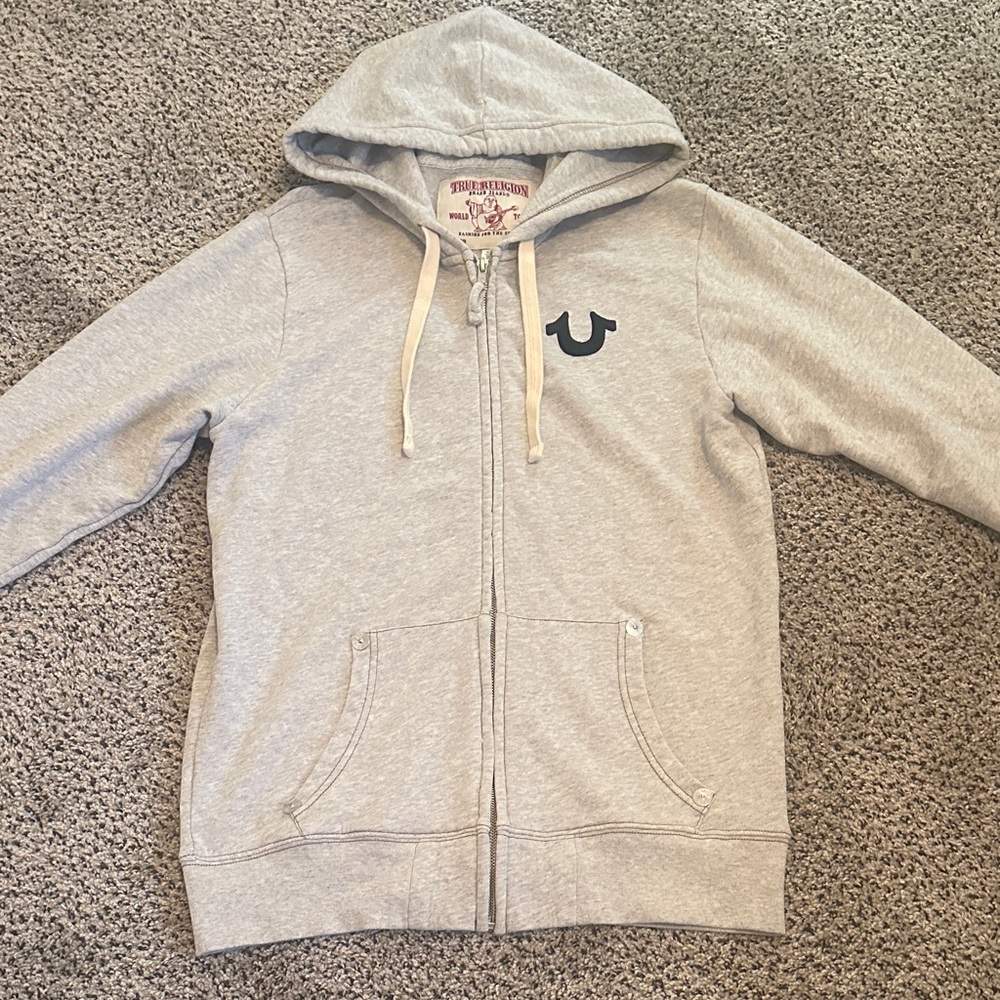 True Religion Light Gray Hoodie Jacket